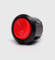 Кнопка клавишная 2-х контакт. KN106 красн. шт.