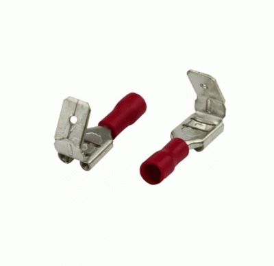 Клемма плоская изолированная красная штекер+гнездо