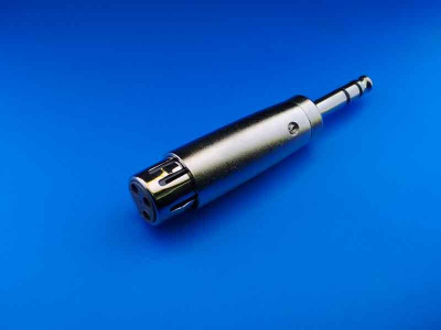 Переходник-XLR(F-мама)-Jack-6.3mm(M-папа)-серебристый