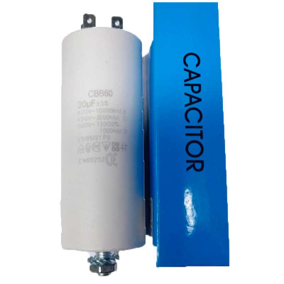 Конденсатор пусковой 30мкФ 450В CBB60 клеммы