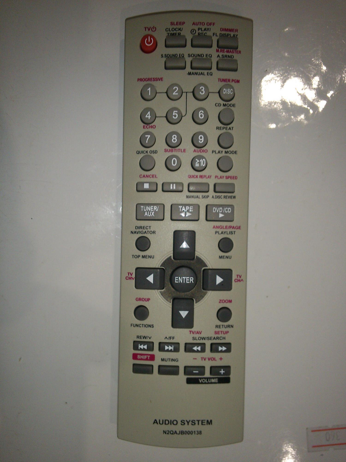 Пульт TV/AUX/TUNER/DVD/CD Panasonic N2QAJB000138