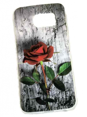 Samsung S6 EDGE SM-G925F бампер силиконовый с рисунком Роза